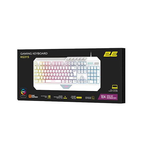 კლავიატურა - 2E Gaming KG315 RGB White