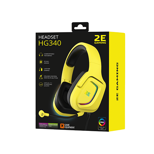 ყურსასმენი - 2E Gaming HG340 RGB USB 7.1 Yellow