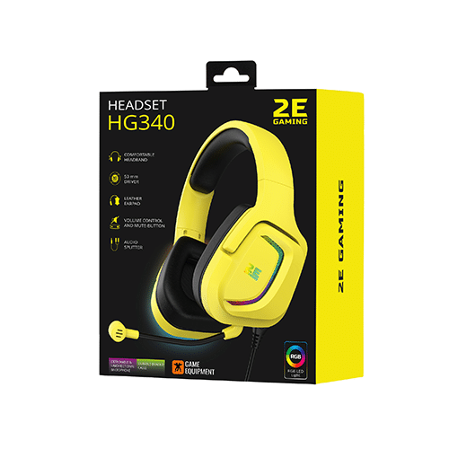 ყურსასმენი - 2E Gaming HG340 RGB 3.5mm Yellow