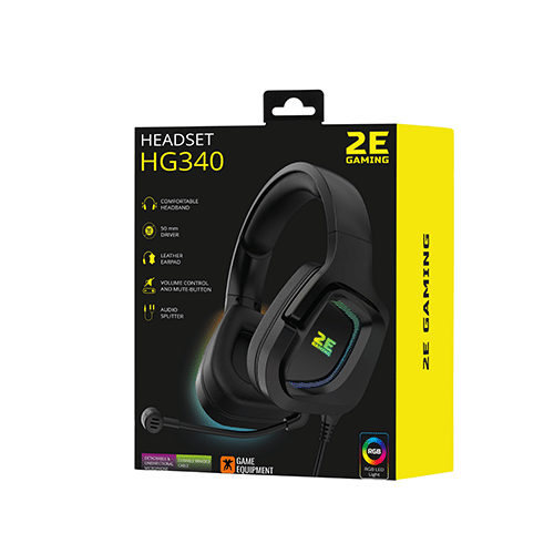 ყურსასმენი - 2E Gaming HG340 RGB 3.5mm Black