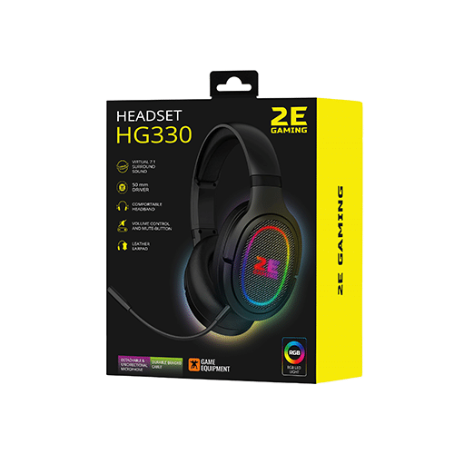 ყურსასმენი - 2E Gaming HG330 RGB USB 7.1 Black