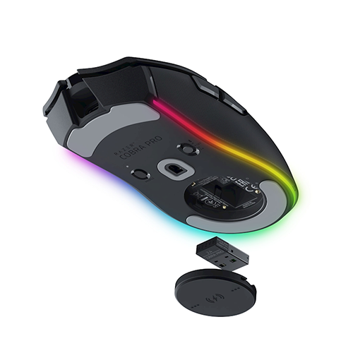 უკაბელო ტენვადი Bluetooth მაუსი - Razer Cobra Pro RGB Black Rechargeable WL BT