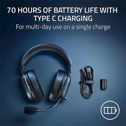 უკაბელო Bluetooth ყურსასმენი - Razer BlackShark V2 HyperSpeed Black WL BT