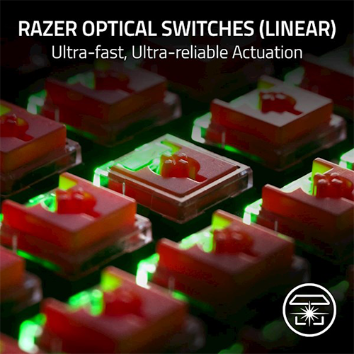 უკაბელო ტენვადი მექანიკური კლავიატურა - Razer DeathStalker V2 Pro TKL RGB 84 key Red Switch USB EN Black Rechargable WL BT