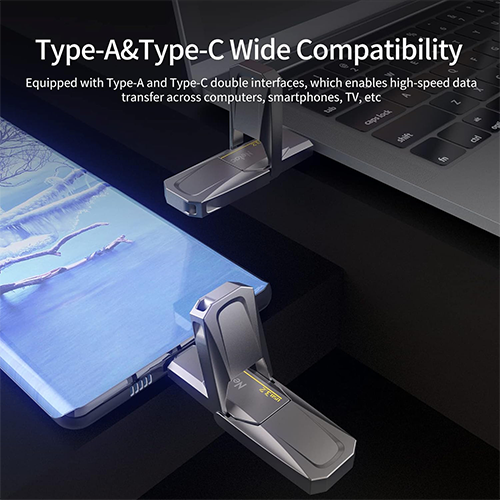 ფლეშ მეხსიერება - Netac US5 USB 3.2+Type-C 256 GB
