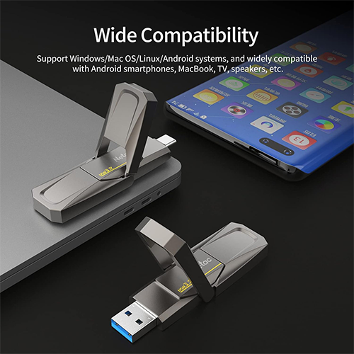 ფლეშ მეხსიერება - Netac US5 USB 3.2+Type-C 256 GB