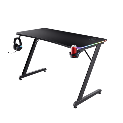 კომპიუტერის მაგიდა - Trust GXT 709 Luminus RGB Desk Black