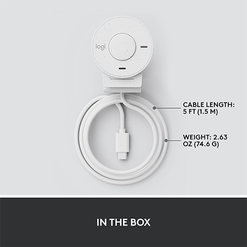 ვიდეოთვალი - Logitech Brio 300 Type-C White