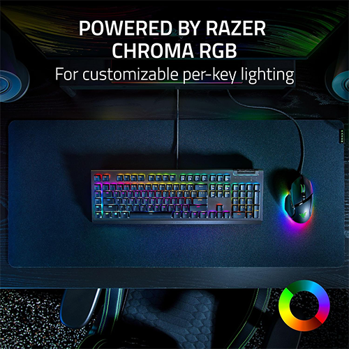 მექანიკური კლავიატურა - Razer BlackWidow V4 X RGB Green Switch EN Black