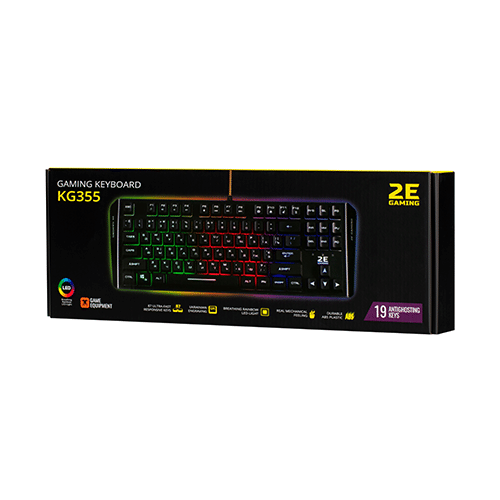 კლავიატურა - 2E Gaming KG355 LED 87 key USB Black