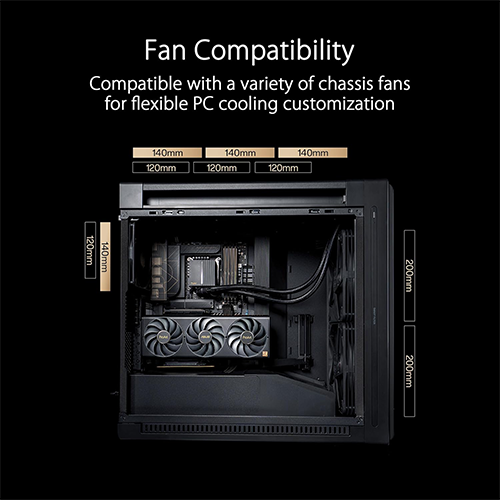 ქეისი - Asus Proart PA602 TG PWM - 2x200 Fan + 1x140 Fan