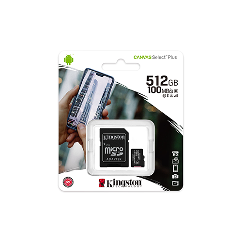 მეხსიერება - Micro SD Card Kington 512 GB + Adapter