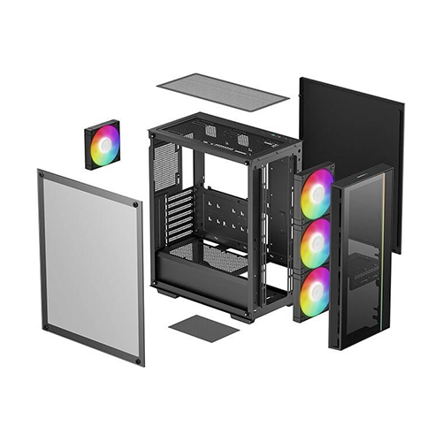 ქეისი - Deep Cool Matrexx 55 V4 - 3x140 Fan ARGB + 1x120 Fan ARGB