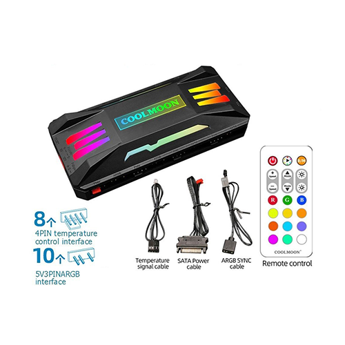 Coolmoon Case Fan Hub PWM - ARGB Controller
