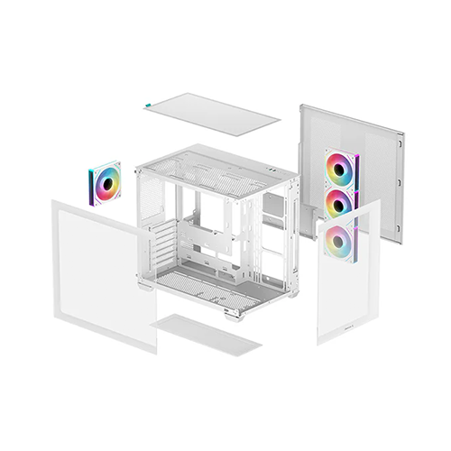 ქეისი - Deep Cool CG530 4F WH White - 4x120 Fan ARGB