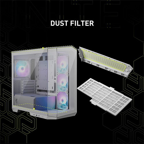 ქეისი - Msi Mag Pano M100R PZ White - 4x120 Fan ARGB