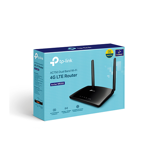 Wi-Fi როუტერი - TP-Link AC750 MR202 Dual Band 4G LTE Router + Sim Card Port