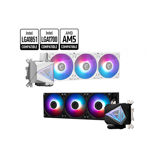 პროცესორის წყლის გაგრილება - Msi Mag Core Liquid I360 360 mm ARGB White