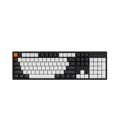 მექანიკური კლავიატურა - Keychron C2 G Pro 104 Key Gateron Blue Switch RGB Black-White