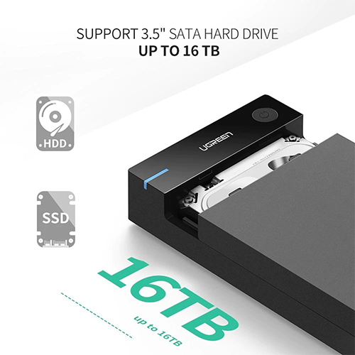 გარე ვინჩესტერის ქეისი - Ugreen US222 USB 3.0 To 3.5 Inch