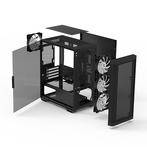 ქეისი - Zalman M4 Black - 4x120 Fan ARGB