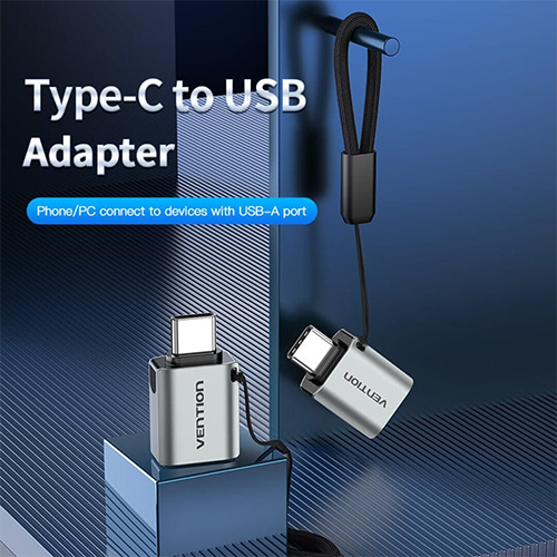 გადამყვანი - Vention Type-C Male To USB 3.0 Female OTG Adapter Gray Aluminum Alloy Type