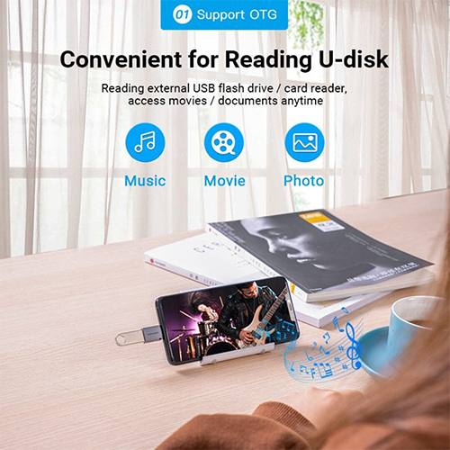 გადამყვანი - Vention Type-C Male To USB 3.0 Female OTG Adapter Gray Aluminum Alloy Type