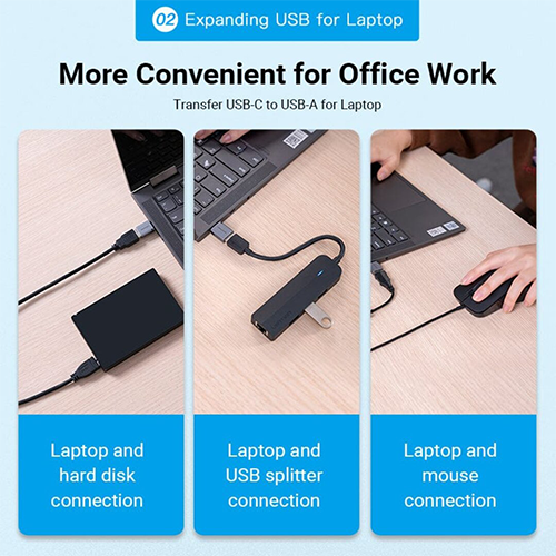 გადამყვანი - Vention Type-C Male To USB 3.0 Female OTG Adapter Gray Aluminum Alloy Type