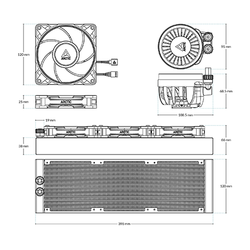 პროცესორის წყლის გაგრილება - Arctic Liquid Freezer III Pro 360 mm Black