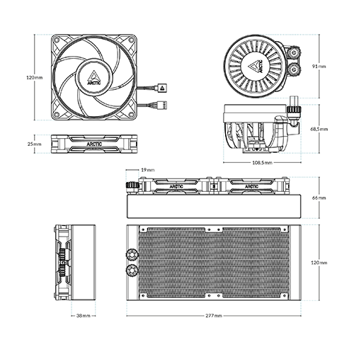 პროცესორის წყლის გაგრილება - Arctic Liquid Freezer III Pro 240 mm Black