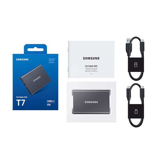 გარე SSD ვინჩესტერი - Samsung 1 TB GB T7 Grey