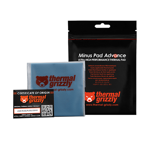 თერმო ბალიში - Thermall Grizzly Minus Pad Advance 1.0 Mm 100x100 - 2 Pcs
