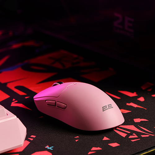 უკაბელო მაუსი - 2E Gaming MG355 RGB Pink WL
