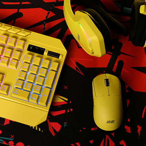 უკაბელო მაუსი - 2E Gaming MG355 RGB Yellow WL