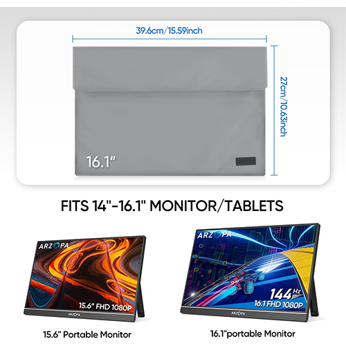 Arzopa Portable Monitor Sleeve Bag 16.1 Grey