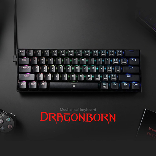 მექანიკური კლავიატურა - Redragon K630 Dragonborn Red Switch