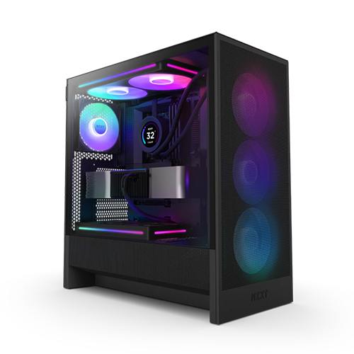 ქეისი - NZXT H5 Flow Edition Black - 3x120 Fan ARGB + 1x120 Fan