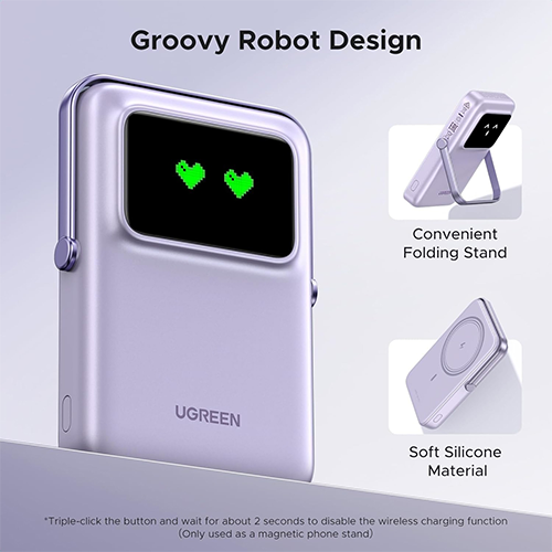 Power Bank - Ugreen PB572 Uno 10 000 mAh Wireless Charger Purple