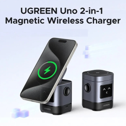 მულტი უკაბელო დამტენი - Ugreen W709 Uno 15W Fast Wireless Charging Pad Black-Grey