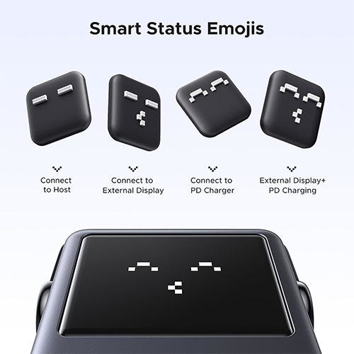 Multi ადაპტერი - Ugreen CM888 Groovy Robot 6-in-1 HDMI USB-A Type-C HUB Space Grey