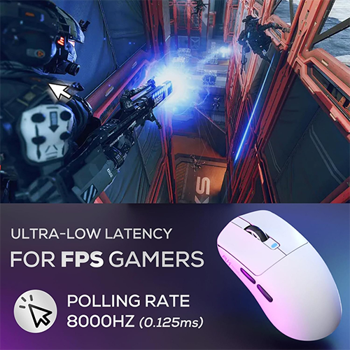 უკაბელო ტენვადი Bluetooth მაუსი - Royal Kludge RK M3 White Rechargeable WL BT