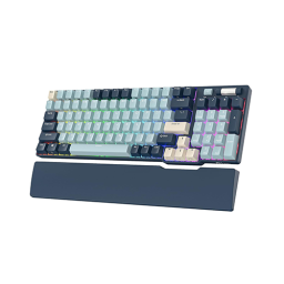 უკაბელო ტენვადი მექანიკური კლავიატურა - Royal Kludge RK 96 Red Switch Forest Blue Rechargeable WL BT