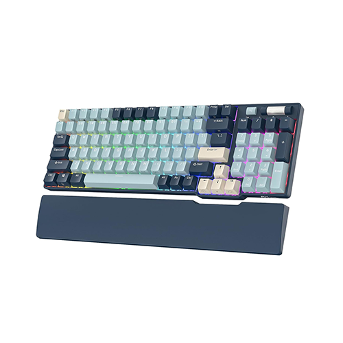 უკაბელო ტენვადი მექანიკური კლავიატურა - Royal Kludge RK 96 Red Switch Forest Blue Rechargeable WL BT