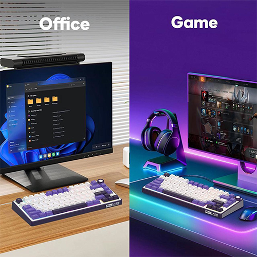 მექანიკური კლავიატურა - Royal Kludge RK R75 K Silver Switch Blackberry