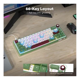 მექანიკური კლავიატურა - Royal Kludge RK R65 Chartreuse Switch Green Sand