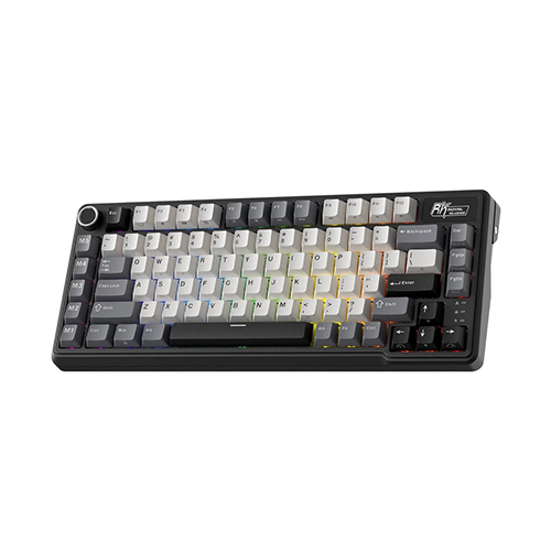 უკაბელო ტენვადი მექანიკური კლავიატურა - Royal Kludge RK L75 Cream Switch Knight Black Rechargeable WL BK