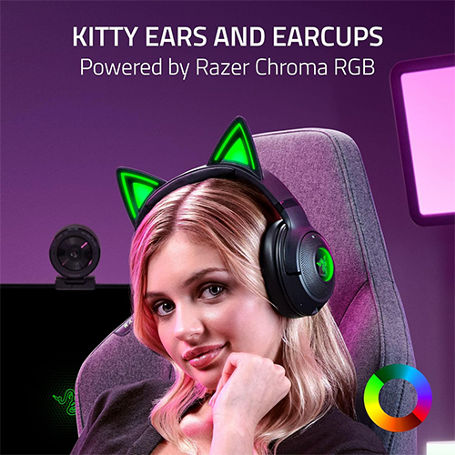 უკაბელო Bluetooth ყურსასმენი - Razer Kraken Kitty V2 Black BT