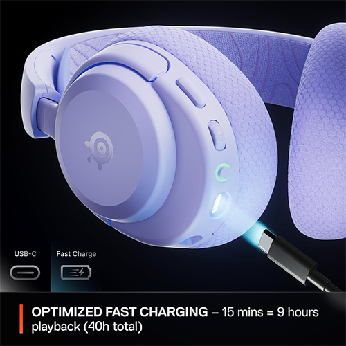 უკაბელო Bluetooth ყურსასმენი - SteelSeries Arctis Nova 3P lavender WL BT
