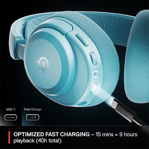უკაბელო Bluetooth ყურსასმენი - SteelSeries Arctis Nova 3P Aqua WL BT