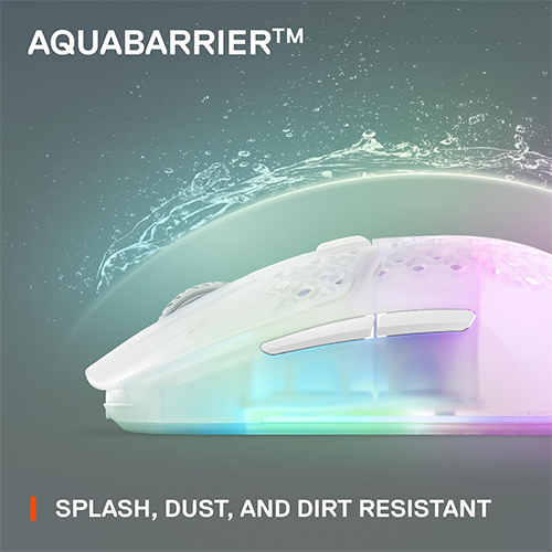 უკაბელო ტენვადი Bluetooth მაუსი - SteelSeries Aerox 3 RGB Ghost Rechargeable WL BT